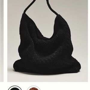 Anthropologie SOLD OUT Bembien Sera Black Suede Woven slouchy Bag NWT NEW